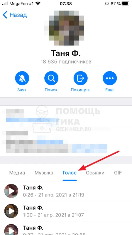 Как сохранить видео в Кругах из Telegram в Галерею на iPhone - Шаг 2