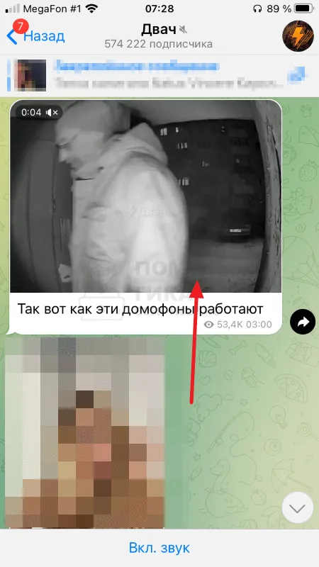 Как сохранить видео из Telegram в Галерею на iPhone - шаг 1