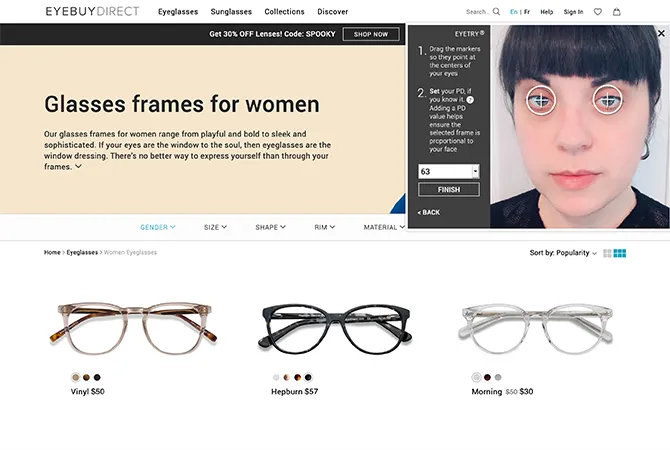EyeBuyDirect Попробуйте очки онлайн