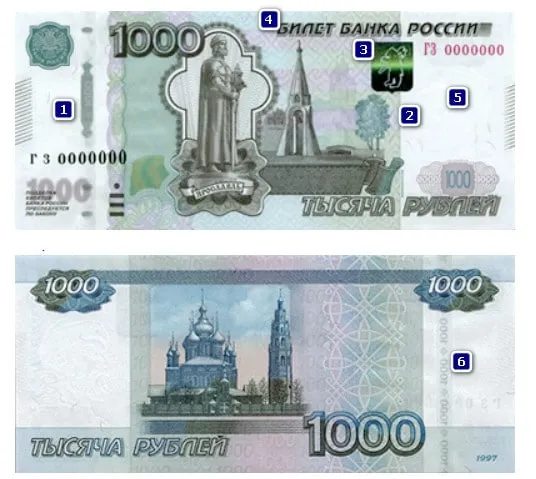 1 000 рублей - билет центрального банка