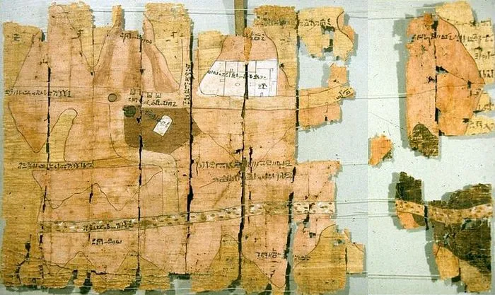 Папирусная карта Древнего Египта, правление Рамзеса IV.