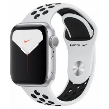 Apple Watch Nike Series 5, 40 мм, серебристый алюминиевый корпус, ремешок цвета чистой платины/черного цвета