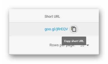 Иконки для копирования усеченного URL в GoogleURLShortener