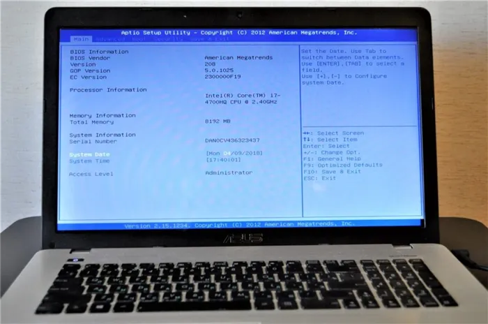 Биос (UEFI) на ноутбуках с Windows 10 