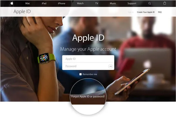 Сайт Apple iForgot