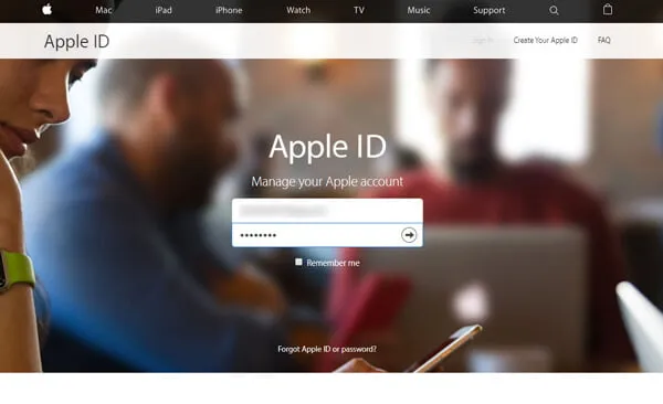 Введите пароль Apple ID в iForgot