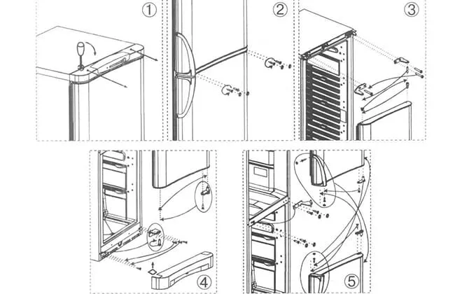 Как перевесить дверцу холодильника для открывания на другую сторону