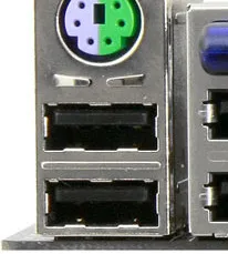 Разъемы PS/2 и USB 2.0 на материнской плате компьютера
