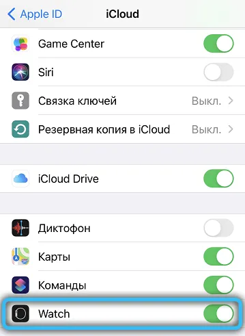 Синхронизация Apple Watch с iCloud