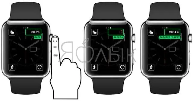 Настройка и выбор расширений для циферблата на Apple Watch