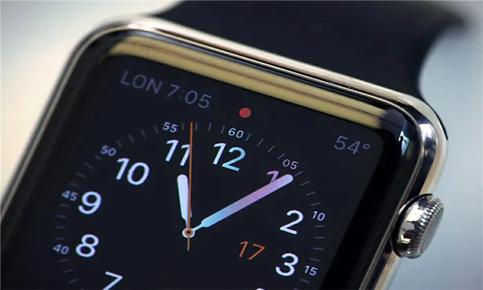 Крупный план экрана Apple Watch
