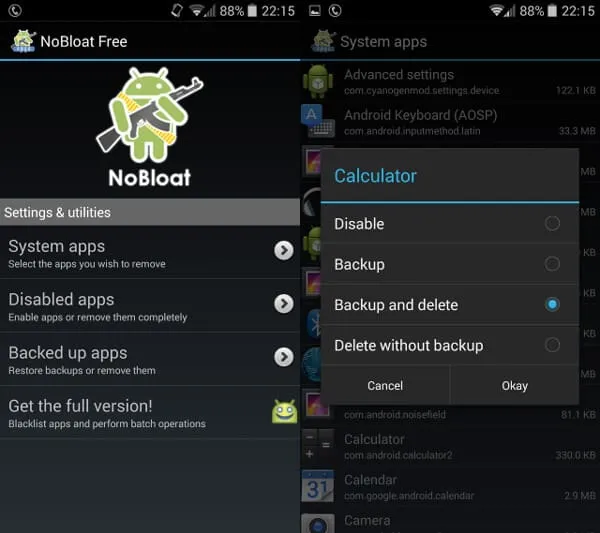 NoBloat бесплатно удалить приложения на Android