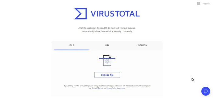 Онлайн антивирус Virus total