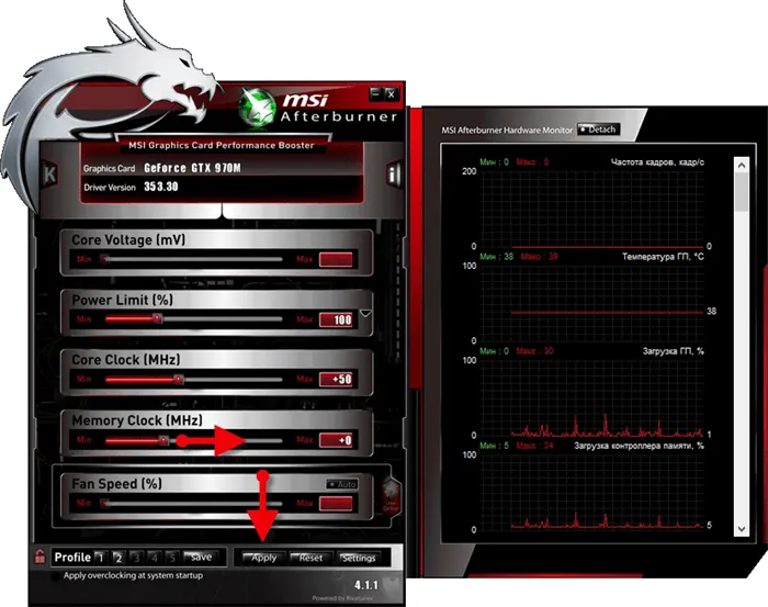 Разгон видеокарты NVIDIA GeForce и AMD Radeon - настраиваем частоты, двигаем ползунки
