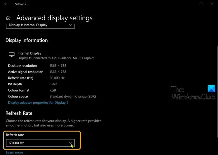Параметр 144 Гц не отображается в параметрах дисплея Windows 10 - видеокарта AMD