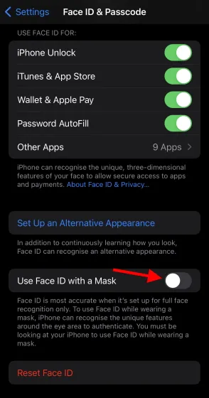 Как использовать Face ID с маской без Apple Watch