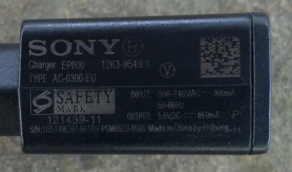 Зарядка Sony 850mA