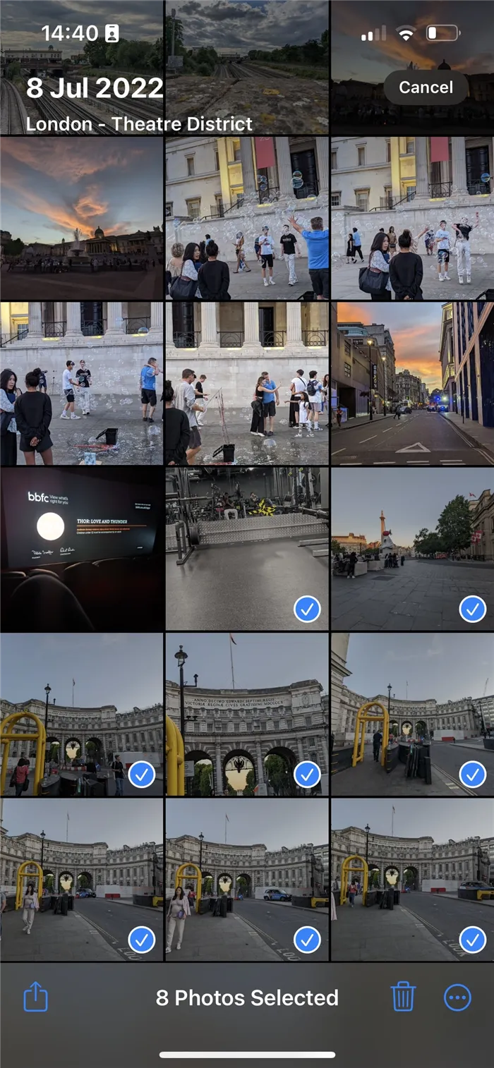 как скрыть фотографии на iphone multi select ios 16 view app