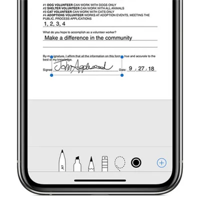 Подпись документов в iPhone