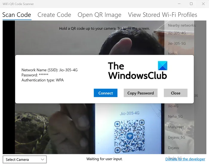 Как отсканировать QR-код Wi-Fi в Windows