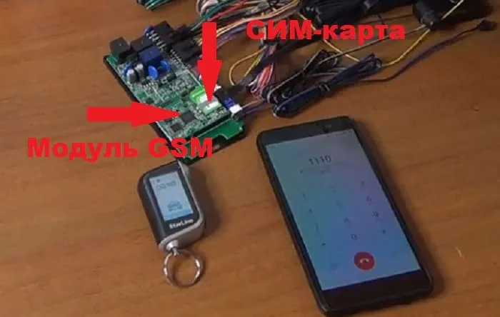сим карта и модуль GSM на плате сигнализации